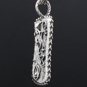 The Alchemist pendent antique finish written in secret true alchemy code and true Aramaic and true Ancient Greek sterling by Sal Knight © image 9