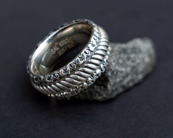 Kumasa sterling silver. And for him 925SS with natural antique patina