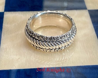 Kumasa sterling silver. And for him 925SS with natural antique patina