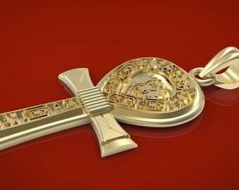 La llave de la vida colgante Ankh definitiva, la llave del Nilo, la simplicidad de la vida del antiguo Egipto en la época de los faraones, diseño de Sal Knight ©