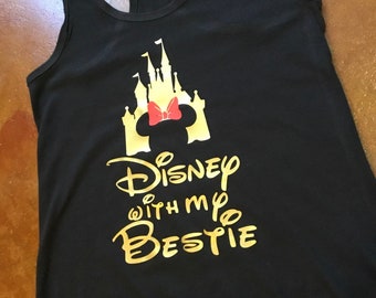 Disney with my bestie, racerback tank, best friends , vacation , matching shirts , best friend goals, bestie, disney vacation , disney cruis
