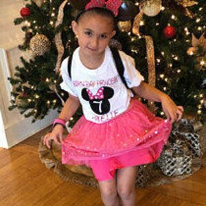 Birthday princess, Minnie Mouse party, baby girl party, custom name and age, disney vacation, matching shirts , family trip, photo prop