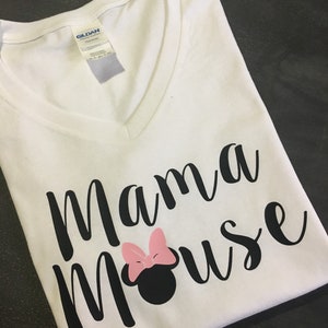 Mama Mouse shirt, ladies vneck shirt, Disney vacation, family matching shirts, birthday party, Minnie Mouse, Mickey Mouse, matching shirts image 6