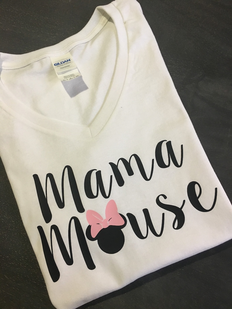 Mama Mouse shirt, ladies vneck shirt, Disney vacation, family matching shirts, birthday party, Minnie Mouse, Mickey Mouse, matching shirts image 6