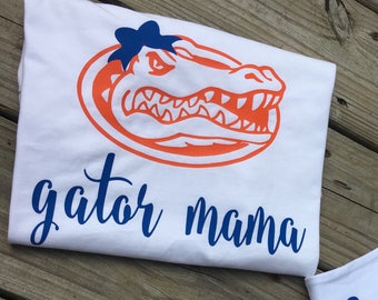 Gator Mama, Gator Baby, mommy and me matching shirts , football , team spirit , sports, mom shirt, Florida gators
