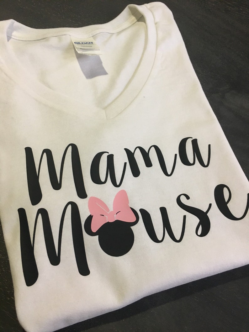 Mama Mouse shirt, ladies vneck shirt, Disney vacation, family matching shirts, birthday party, Minnie Mouse, Mickey Mouse, matching shirts image 4