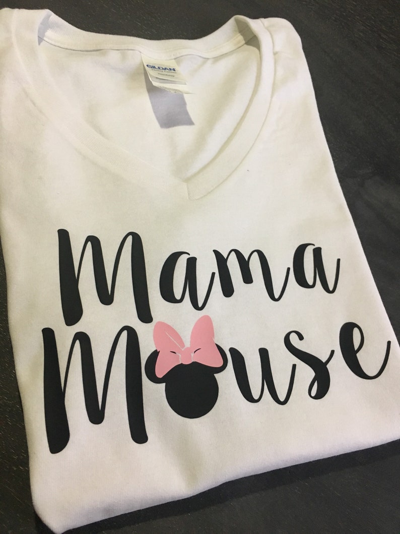 Mama Mouse shirt, ladies vneck shirt, Disney vacation, family matching shirts, birthday party, Minnie Mouse, Mickey Mouse, matching shirts image 3