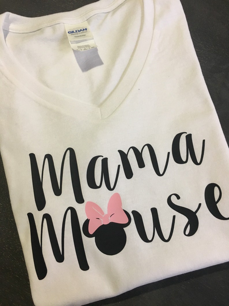 Mama Mouse shirt, ladies vneck shirt, Disney vacation, family matching shirts, birthday party, Minnie Mouse, Mickey Mouse, matching shirts image 5