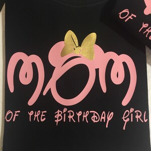 Mom and Dad of the birthday girl, family matching shirts , mom and dad vacation shirts, disney vacation, family vacation, Minnie Mouse party
