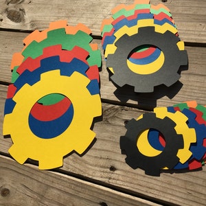Transformer gears,birthday party decorations , optimus prime, bumble bee, centerpiece , backdrop , photo prop, transformer , vector gears