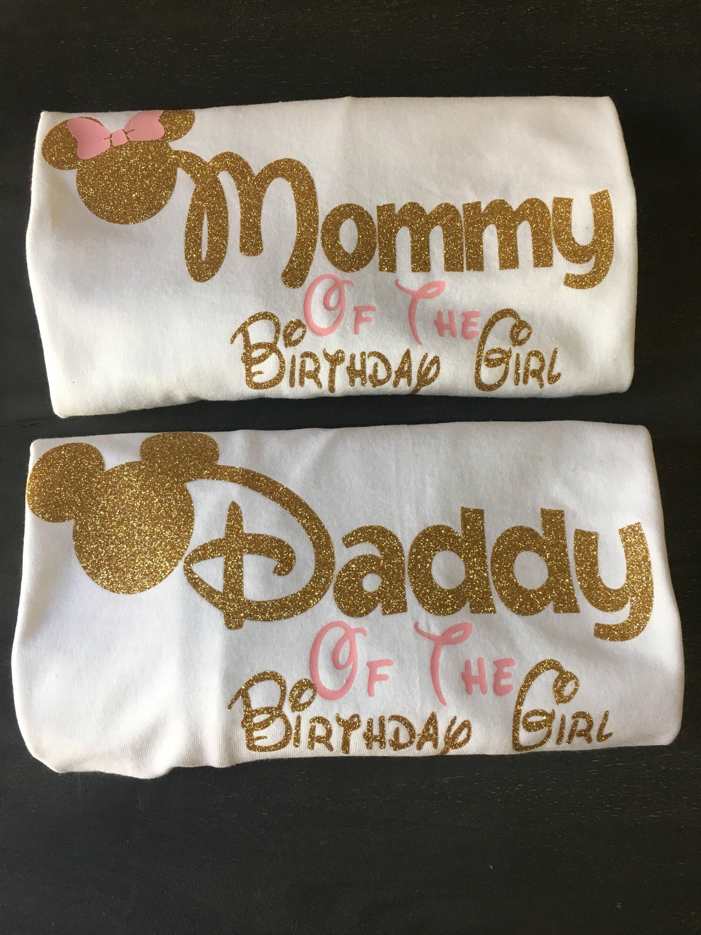 INSTANT DOWNLOAD Gold and Pink Glitter Mouse Daddy of the Birthday