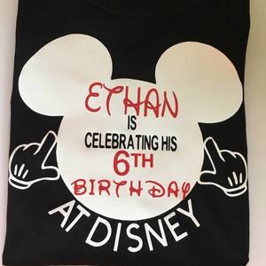 Birthday celebration shirt, Birthday boy, Mickey Mouse party, Disney Trip, Disney vacation , surprise trip, Birthday trip, disney family vac