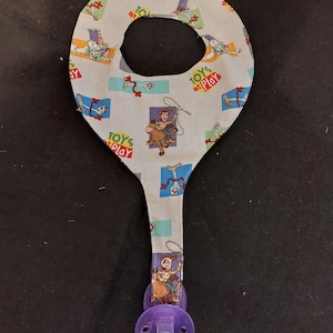 Binky Bib Pacifier Holder - &quot;Toy Story&quot; Pattern
