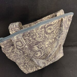 Bolso de tela de algodón con cremallera y flores de lavanda