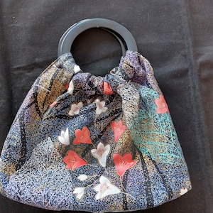 Round Handle Handbag - Multi-Color Floral