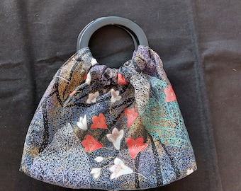 Round Handle Handbag - Multi-Color Floral