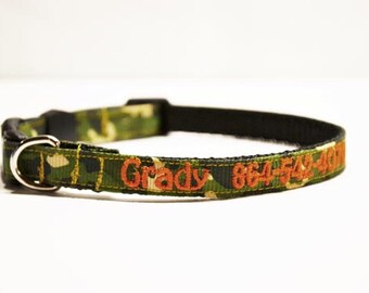 Personalized Dog Collar / Cat Collars / CAMO / Made to Order / 3/8" wide
