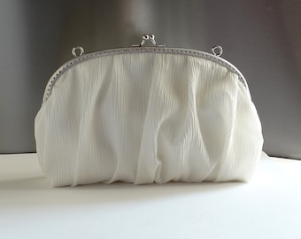Bridal clutch ivory  bag,Ivory bride clutch purse  ,Bride ivory bag, Wedding purse bride,Monogramed bride bag