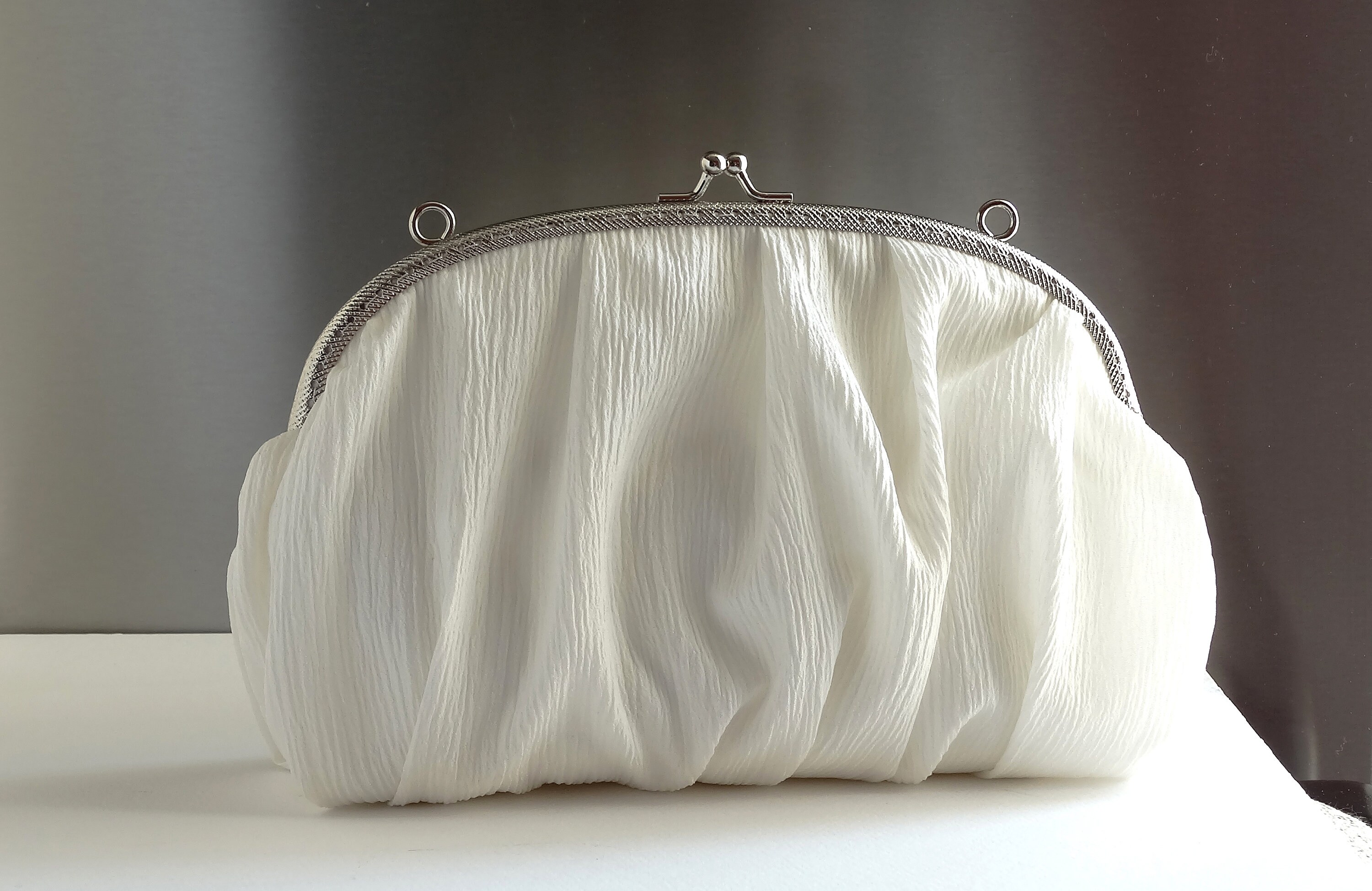 Satin wedding clutch bag, Ivory cream handbag,  - Folksy