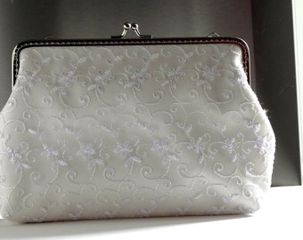 Bridal clutch ivory bag, bridal bag clutch ,pearls handle,Monogramed wedding clutch,Wedding lace  clutch for bride,Wedding purse bride