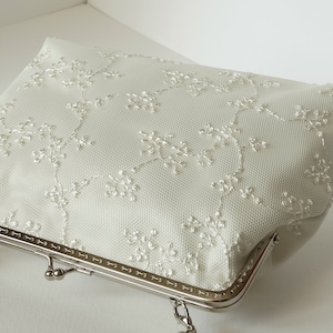 Bridal clutch ivory bag, bridal bag clutch , Ivory satin clutch,Monogramed wedding clutch,Wedding lace  clutch for bride,Wedding purse bride