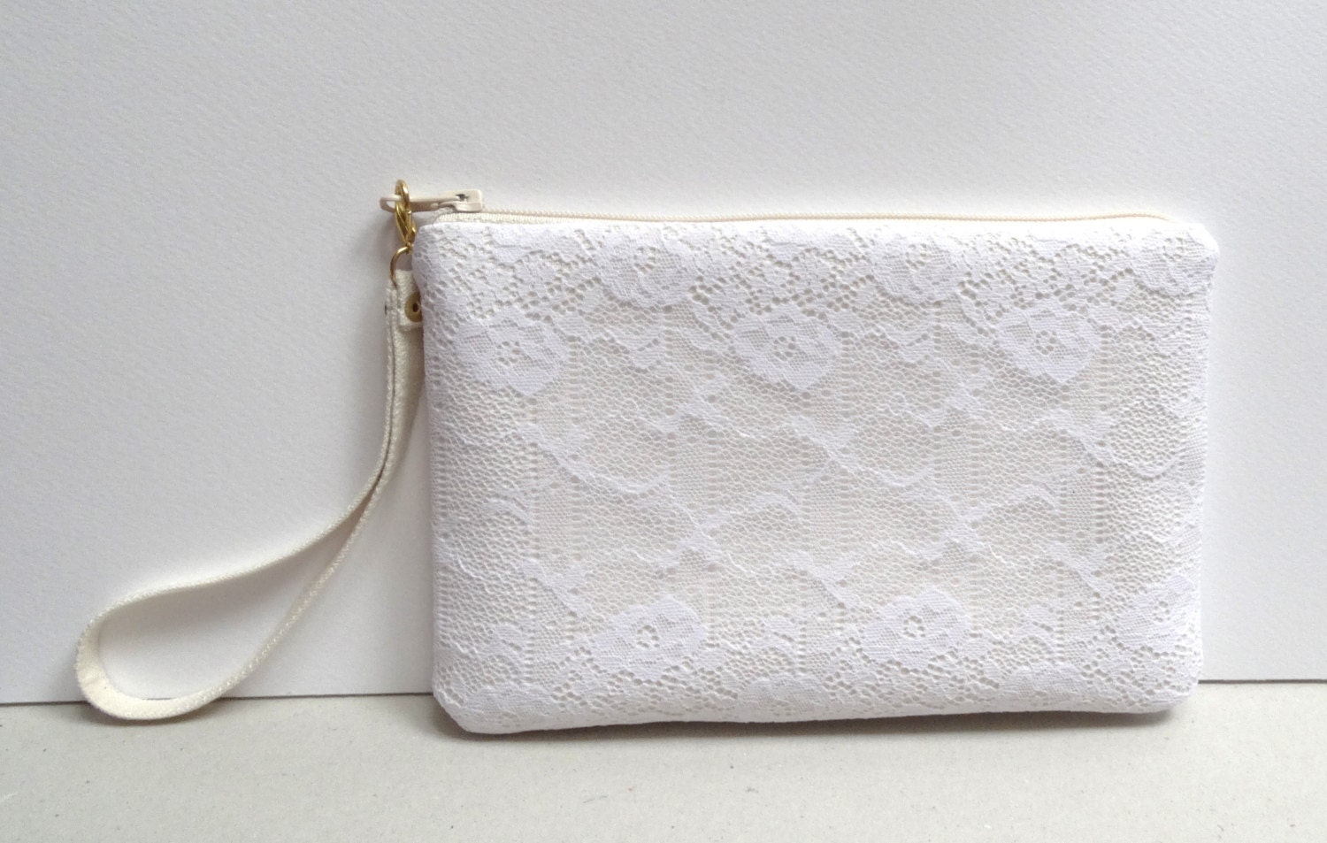 Handmade White Silk and Alencon Lace Bridal Clutch Bag | Constance  Handcrafte