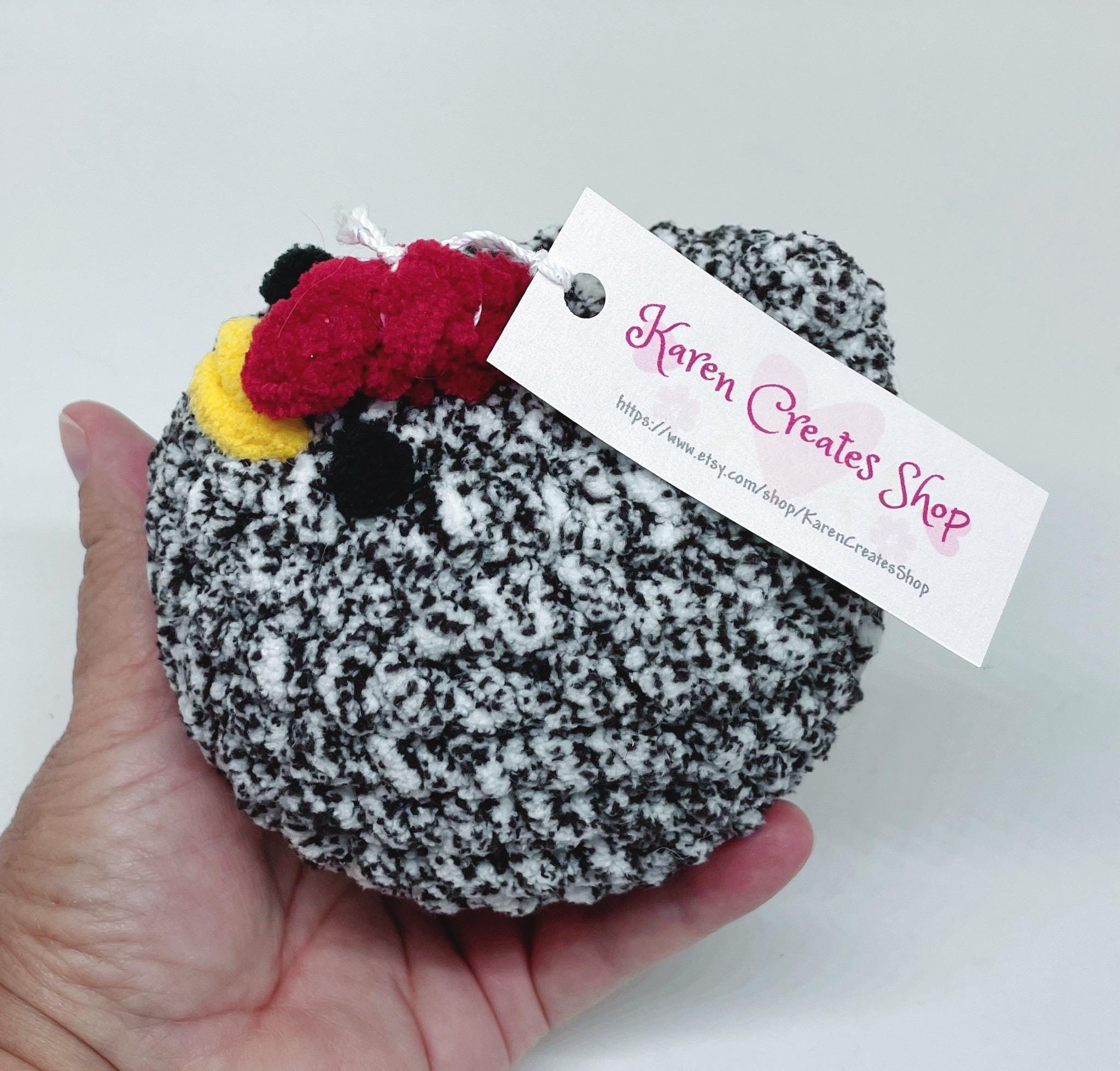 Chicken Hen plushie, hand crocheted lovey, snuggler toy, decorative chicken