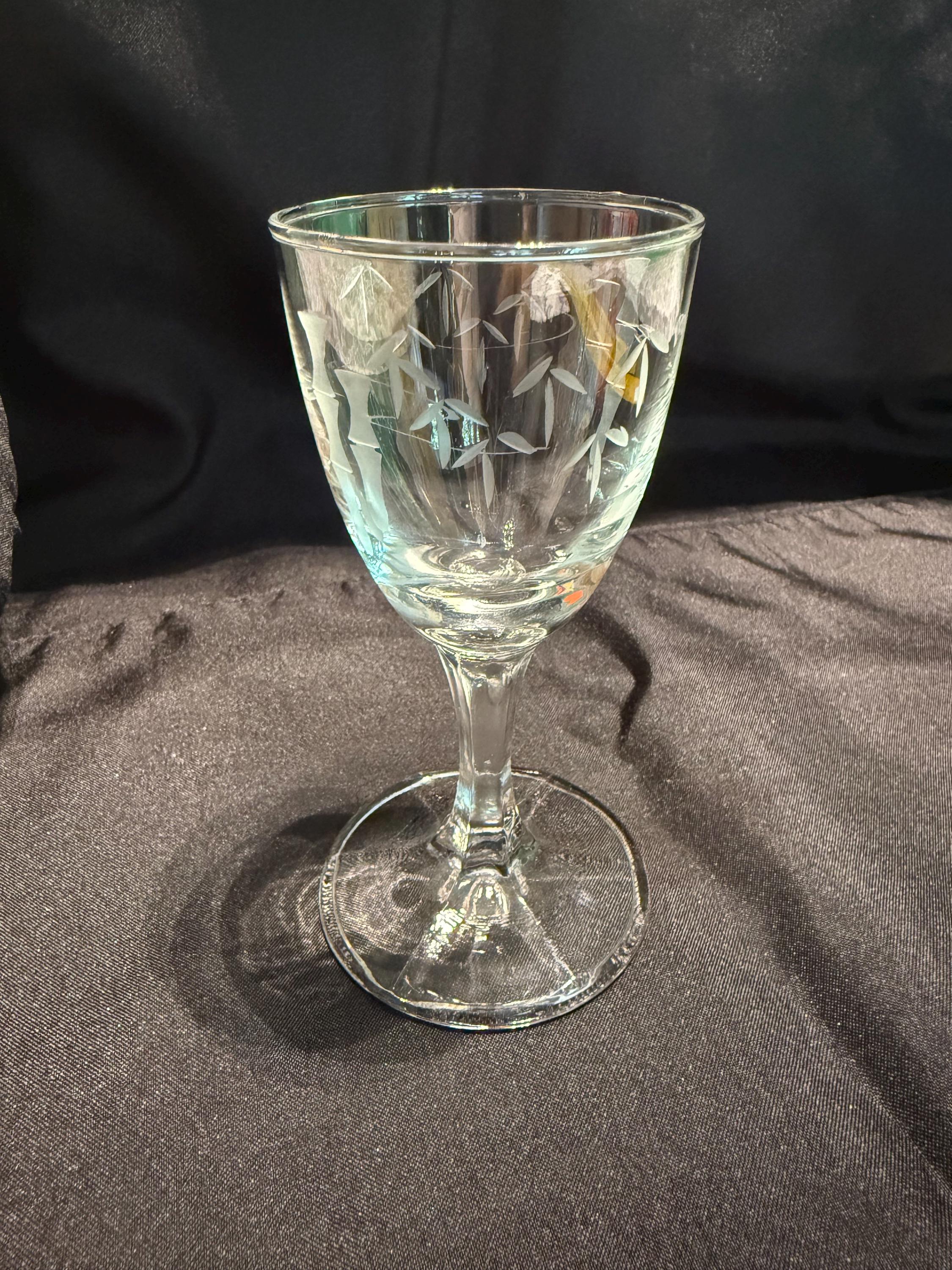 SASAKIacoustic ビンテージ　クリスタル Vintage Sasaki Japan Star Etched Mini Martini Glasses Set of