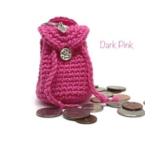 Mini Crochet Backpack Keychain, 100% Cotton Yarn with Charm