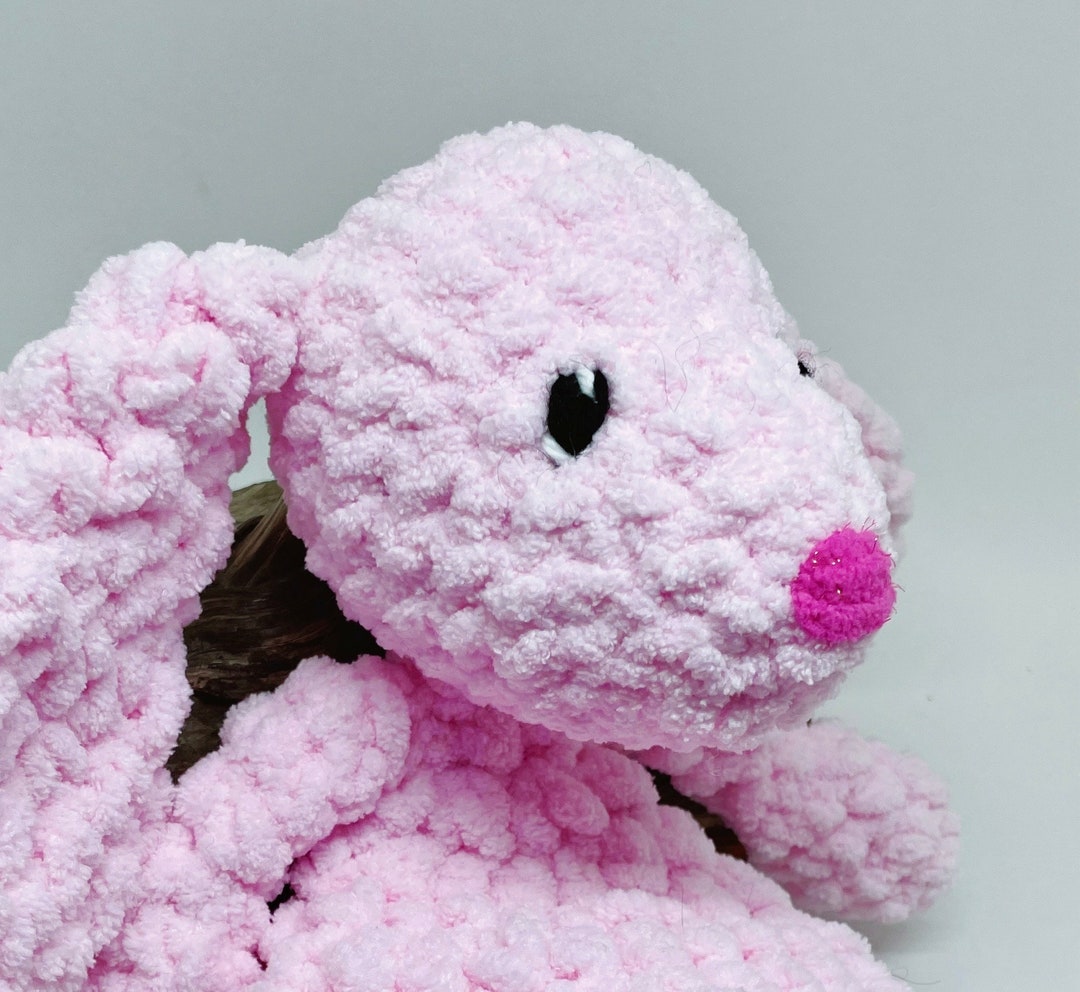 Bunny Rabbit Pink Stuffed Animal Toy Hand Crocheted Rabbit Plushie ...