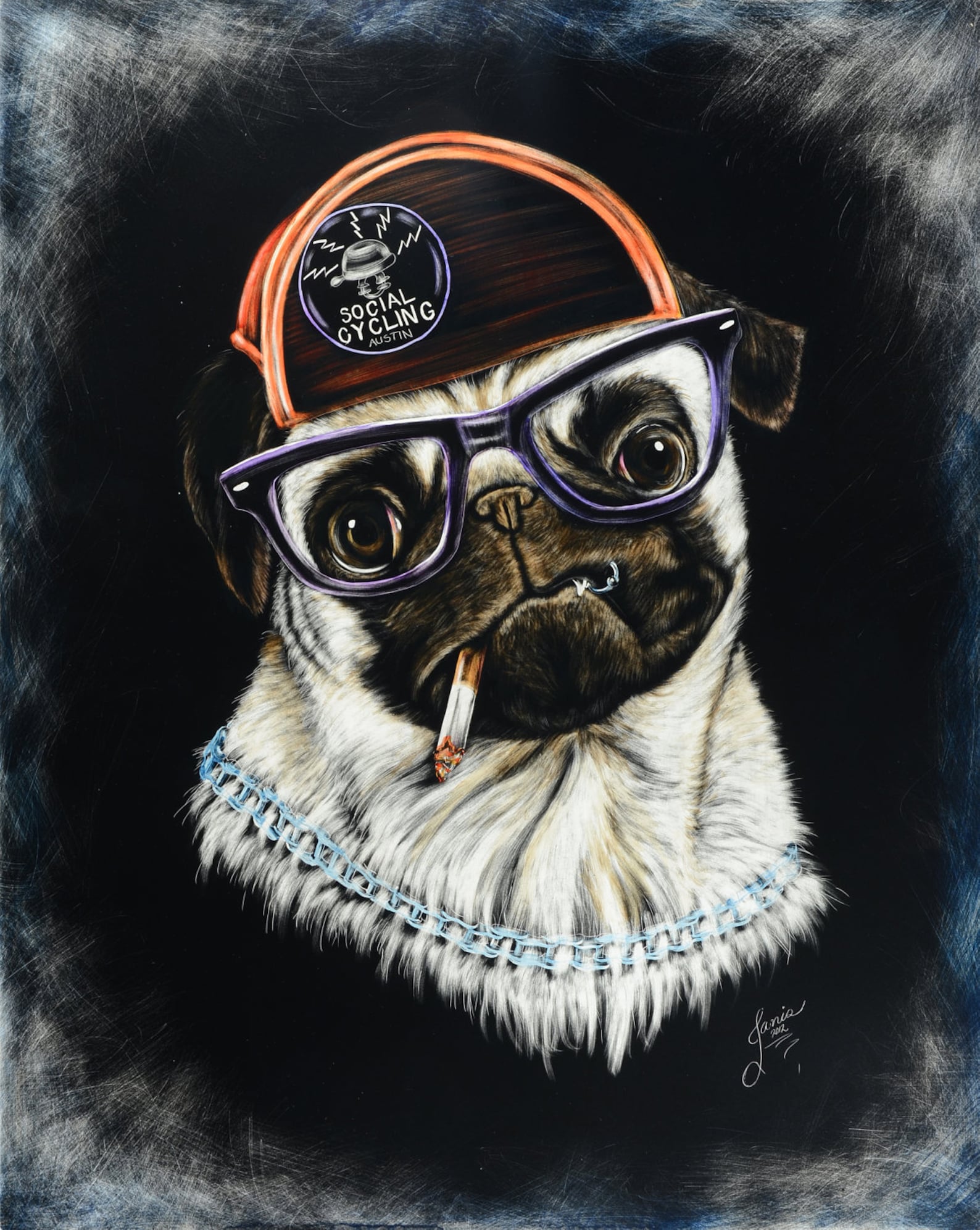 Pug Life Scratchboard Print Etsy
