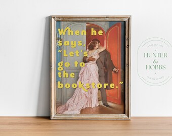 Bookstore Embrace ALTERED | DIGITAL DOWNLOAD | Vintage Woman Reading | Printable Art | Wall Art