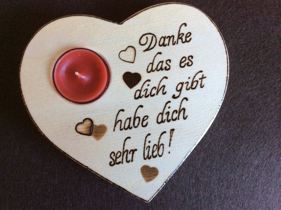 Herz für gute Freunde mit Spruch Etsy