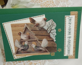 Tarjeta de felicitación para los criadores de palomas