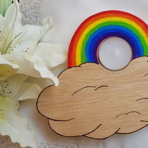 Arco iris, decoración de mesa con luz de té
