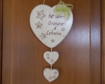 Beautiful heart as door sign