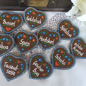 Oktoberfest, Hochzeit, Herz aus Holz - Namensschild - Anstecken