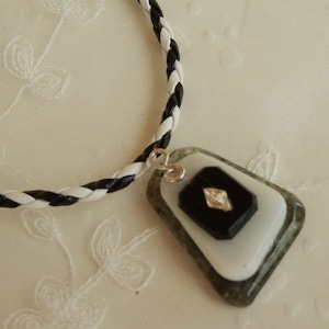 Soapstone pendant with leather strap, NECKLACE, soapstone, jewelry