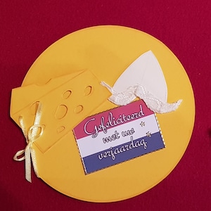 Carte de voeux avec fromage, voyage en Hollande
