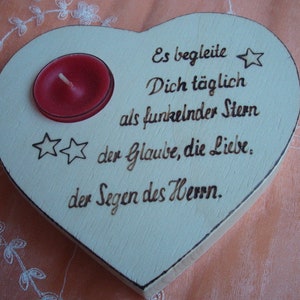 Herz mit Spruch als Geschenk für Kommunion Bild 1