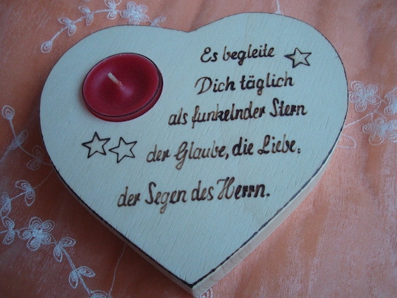 Herz Mit Spruch Als Geschenk Fur Kommunion Etsy