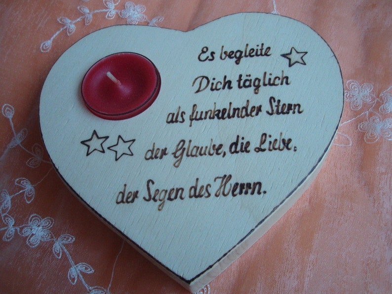 Herz mit Spruch als Geschenk für Kommunion Bild 1