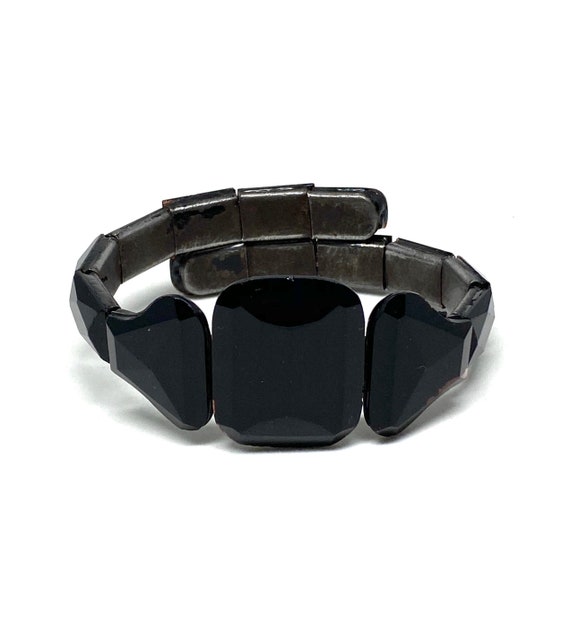 French Jet Stretch Bracelet - Victorian Mourning J