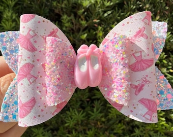 Lazo para el pelo de bailarina: pinza para zapatillas de ballet con brillantina