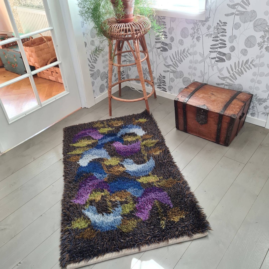 31x55 Rug Lovely Retro / 52 X 31 / Modern / Midcentury / Wool / Rug / Carpet ...