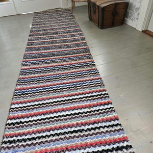 Lovely Swedish woven  rag rug / carpet / teppich / Hallway carpet / Rural rag rug / floorcovering / stair runner