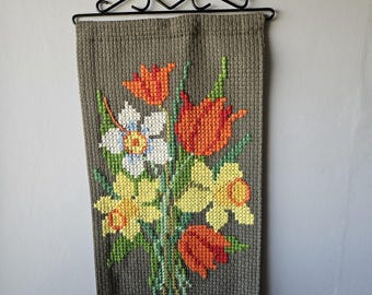 クロスステッチの桜刺繍壁掛け - スウェーデン風インテリア - Etsy 日本