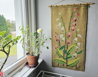 クロスステッチの桜刺繍壁掛け - スウェーデン風インテリア - Etsy 日本