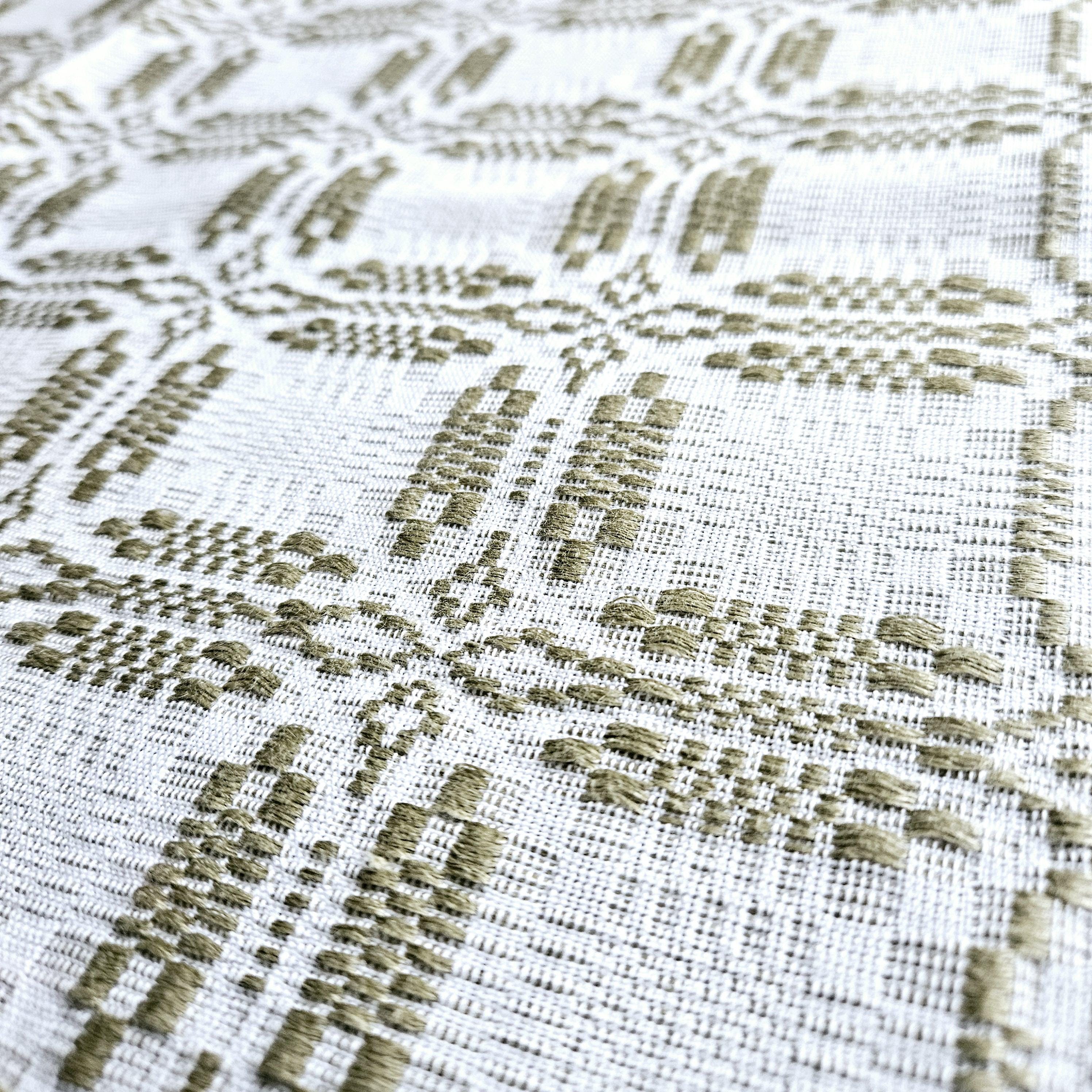 ヴィンテージ手織りリネンテーブルクロス：スウェーデンの田舎風