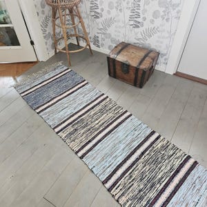 Swedish handwoven  rag rug / carpet / teppich / Hallway carpet / Rural rag rug / floorcovering / stair runner